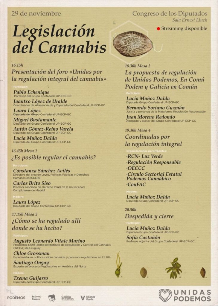 Jornadas informativas sobre Regulación del Cannabis en España